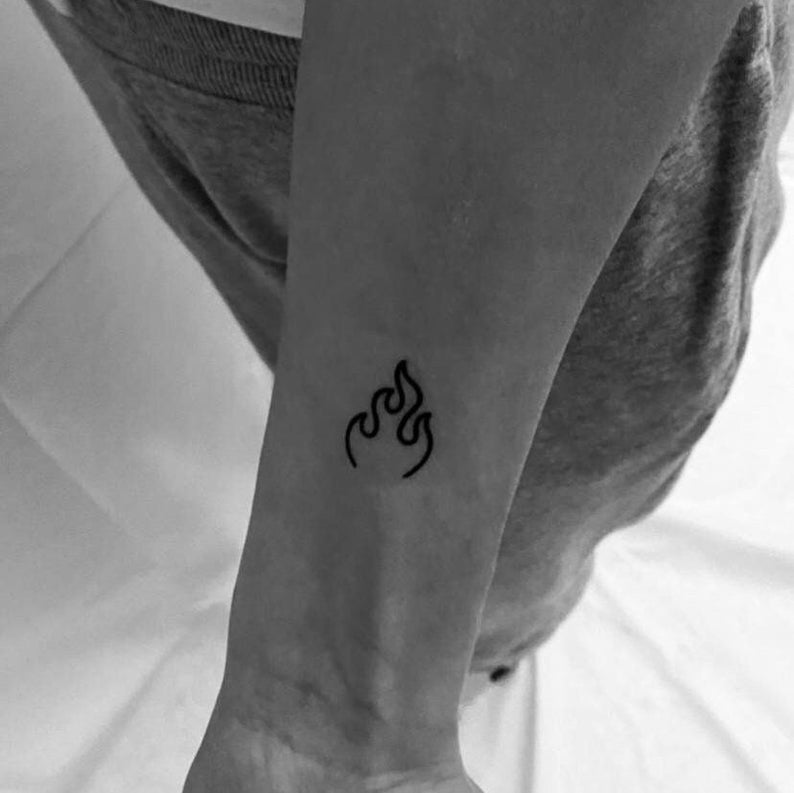 Fire Flame Temporary Tattoo Set of 3 image 1