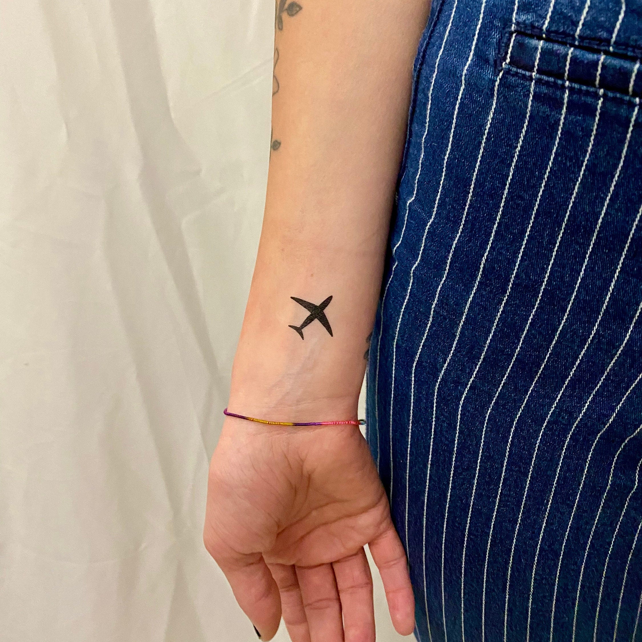 Tatouage Verre De Vin Minimaliste Tatouage temporaire Petit Avion Ensemble de 2 / Tatouage - Etsy France
