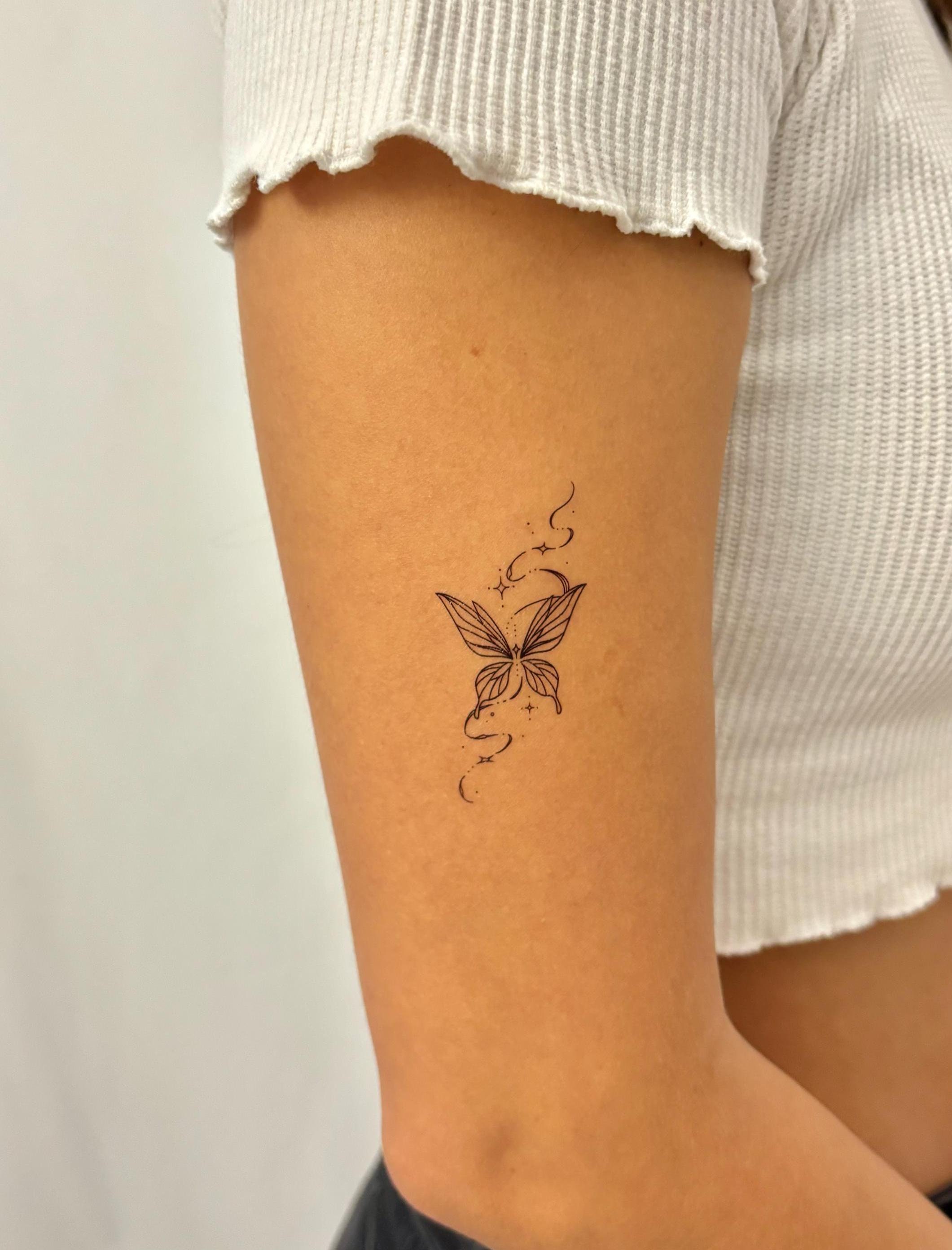 Minimal Butterfly Temporary Tattoo (set of 2) / Bohemian Butterfly Tattoo / Butterfly  Tattoo Sticker / Decorative Skin - Etsy, image size:2121x2785