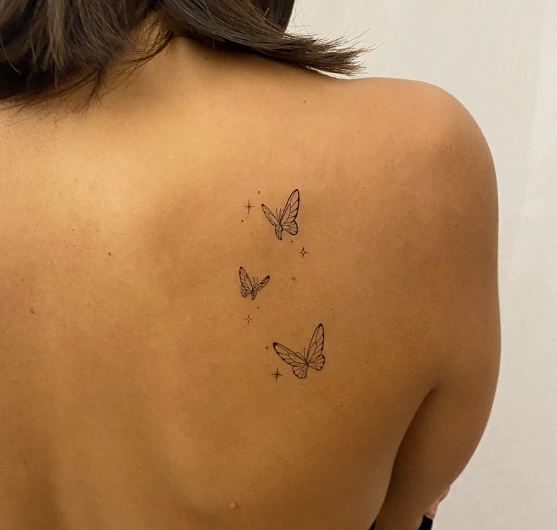 Butterfly Temporary Tattoo Set of 2 / Butterflies Temporary Tattoo image 1