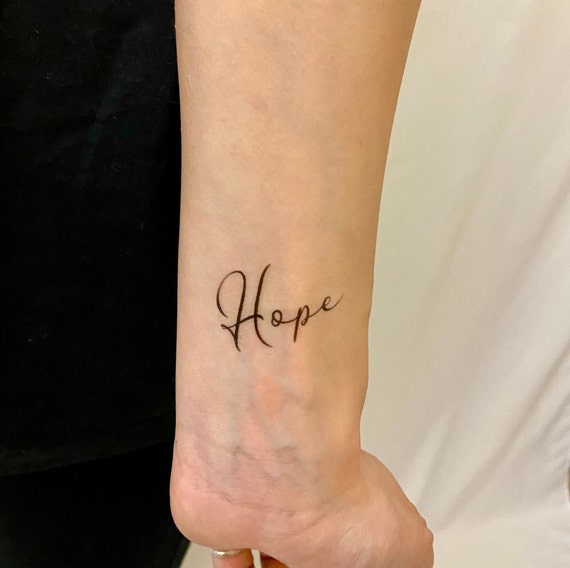 Hope Temporary Tattoo set of 2 / Quote Temporary Tattoo / - Etsy Finland