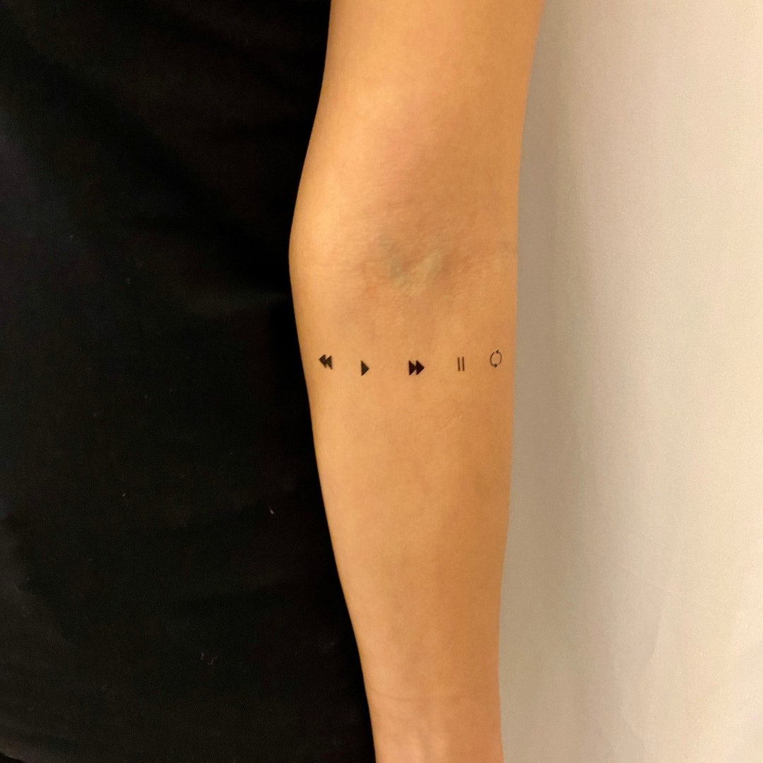 Music Media Controls Temporary Tattoo (set of 2) / Music Tattoo - Etsy