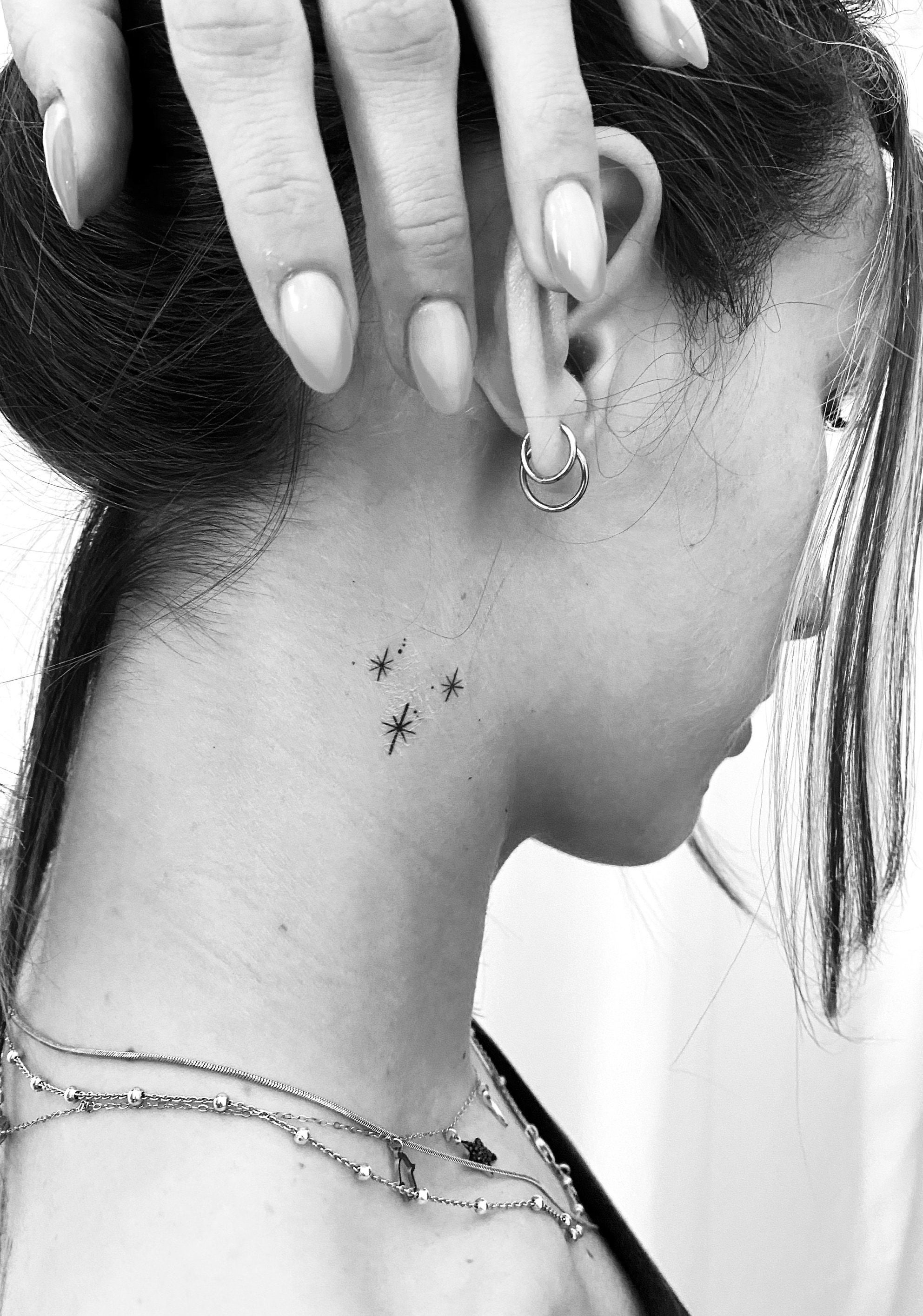 Glänzender Stern funkelt temporäres Tattoo 3er Set - .de