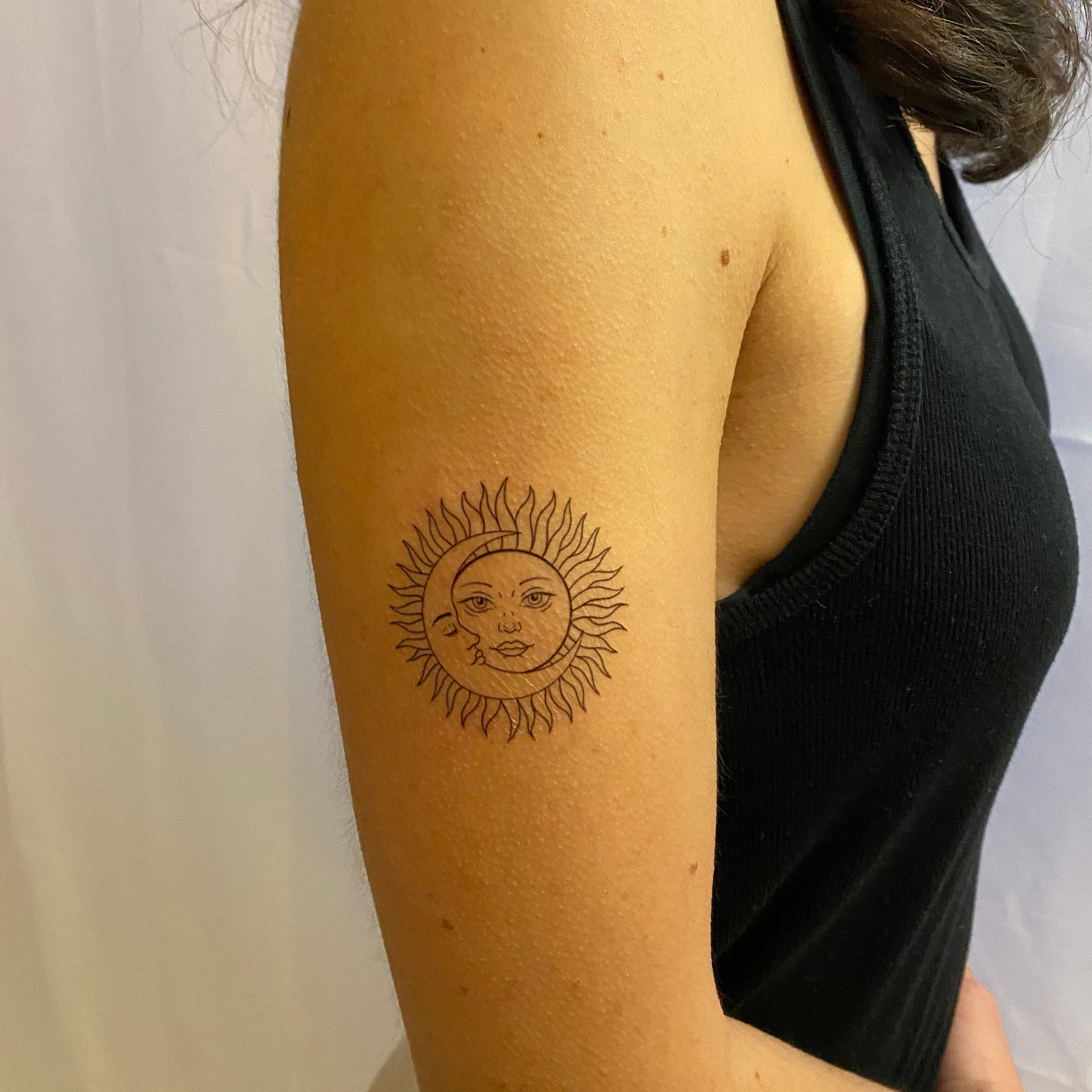 Matching Sun And Moon Temporary Tattoo Set of 33  Small Tattoos