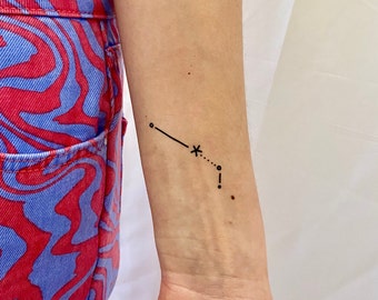 Aries Zodiac Sign Temporary Tattoo