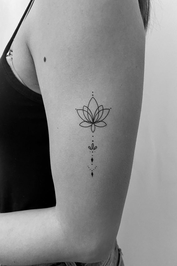 Lotus Flower Underboob Temporary Tattoo