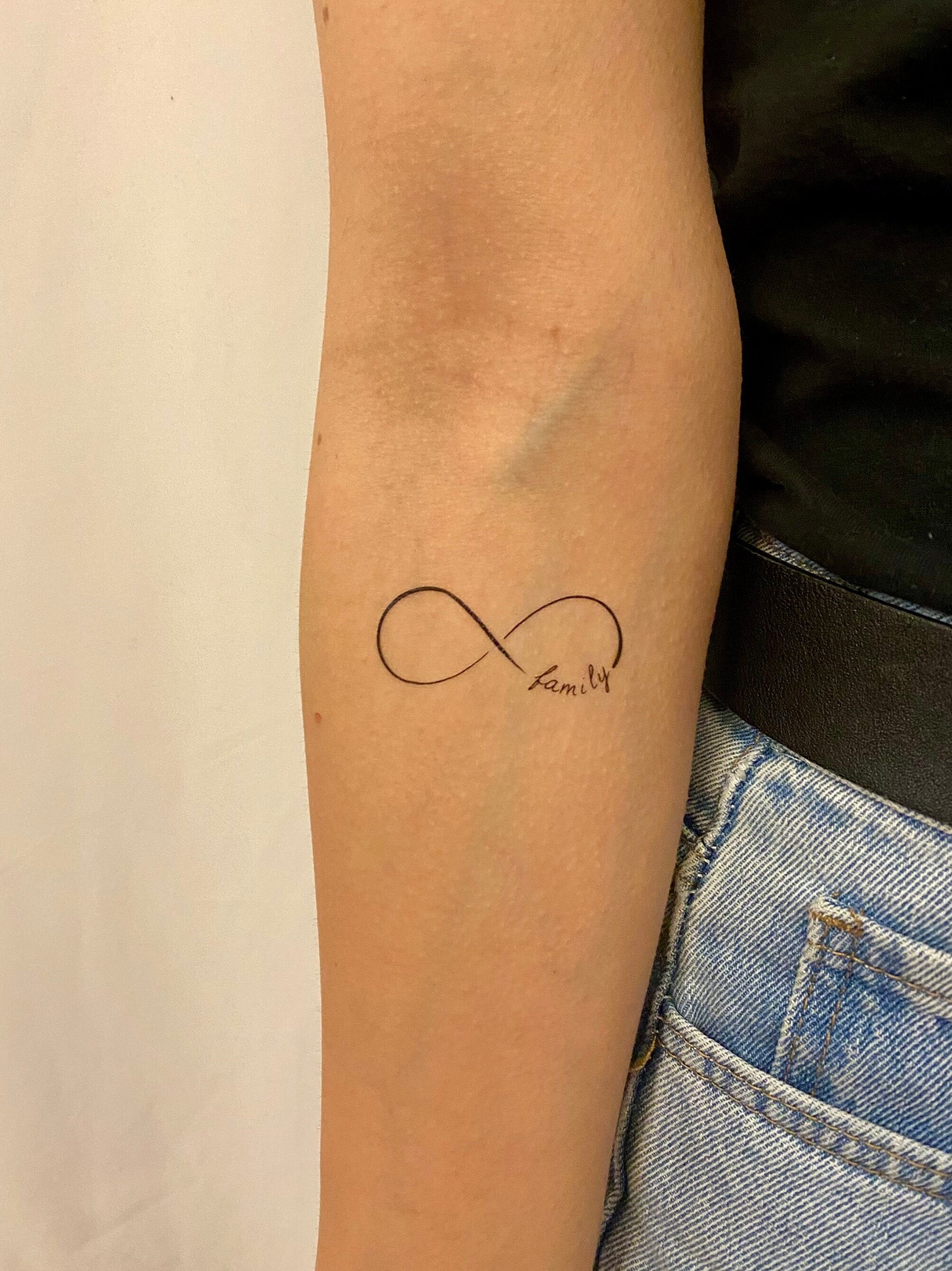 Family Infinite Heart Temporary Tattoo Custom Text Waterproof  Etsy Canada