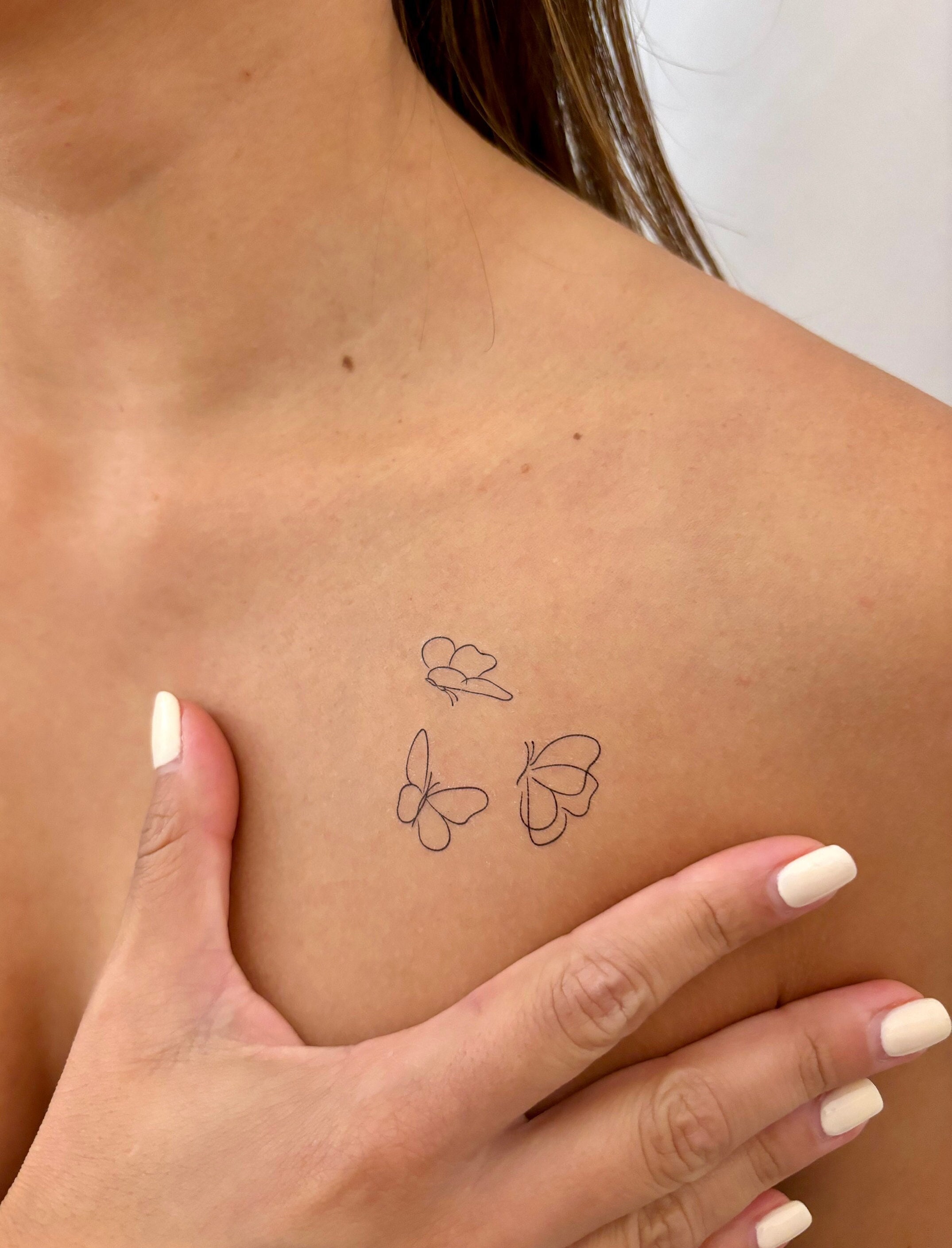 2 X Goldene Gesichtstattoos – Ketten & Sterne, Temporär & Wasserfest (VS026)
