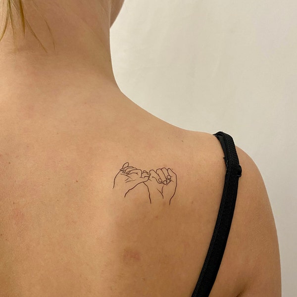 Pinky swear temporary tattoo (Set of 2) / Friendship Tattoo / Best friend tattoo