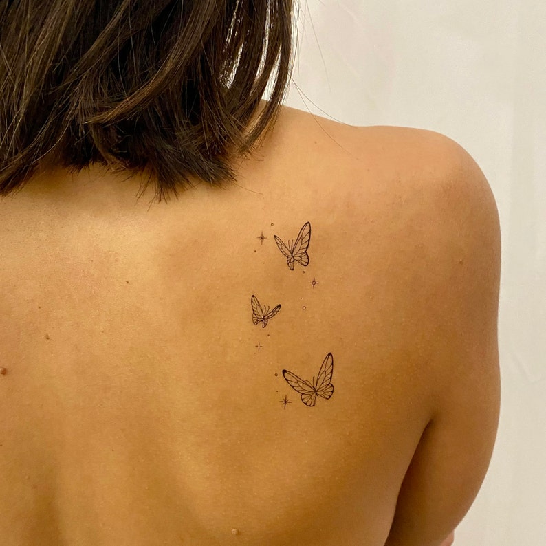Butterfly Temporary Tattoo Set of 2 / Butterflies Temporary Tattoo image 2