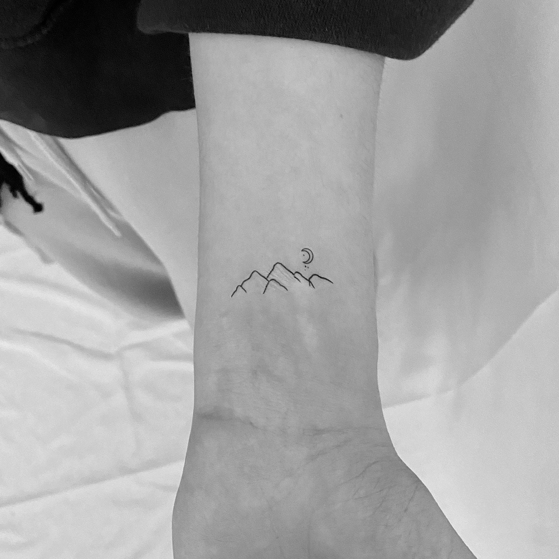 Mountain and Moon Temporary Tattoo set of 2 / Mountain - Etsy Australia