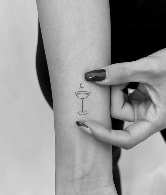 Cocktail Glass Temporary Tattoo (set of 3) - Etsy