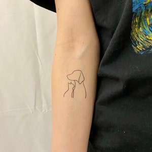 Fine Line Dog and Cat Temporary Tattoo (Set of 2)