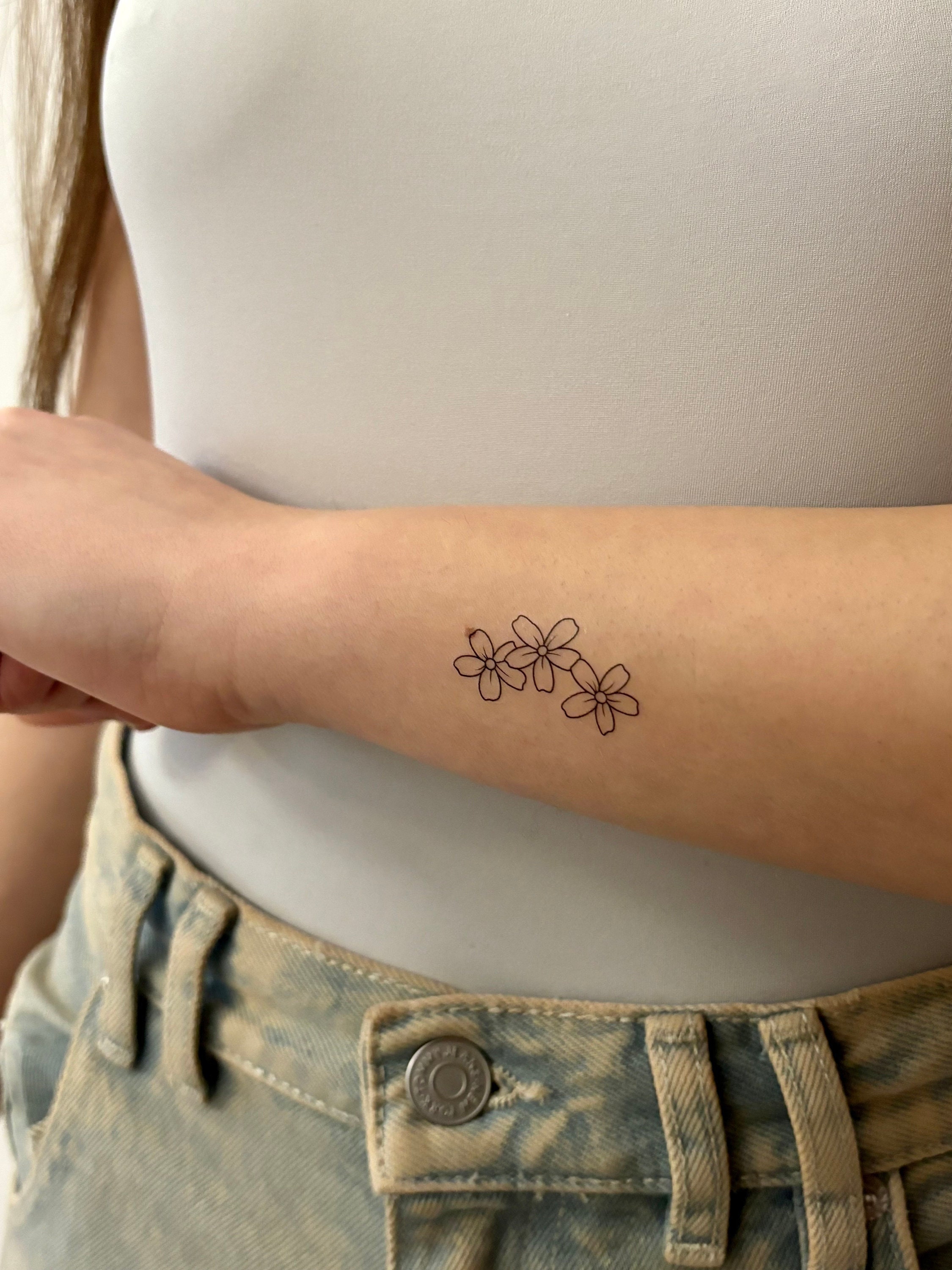Cherry Blossom Tattoo on Hand - Soft & Elegant