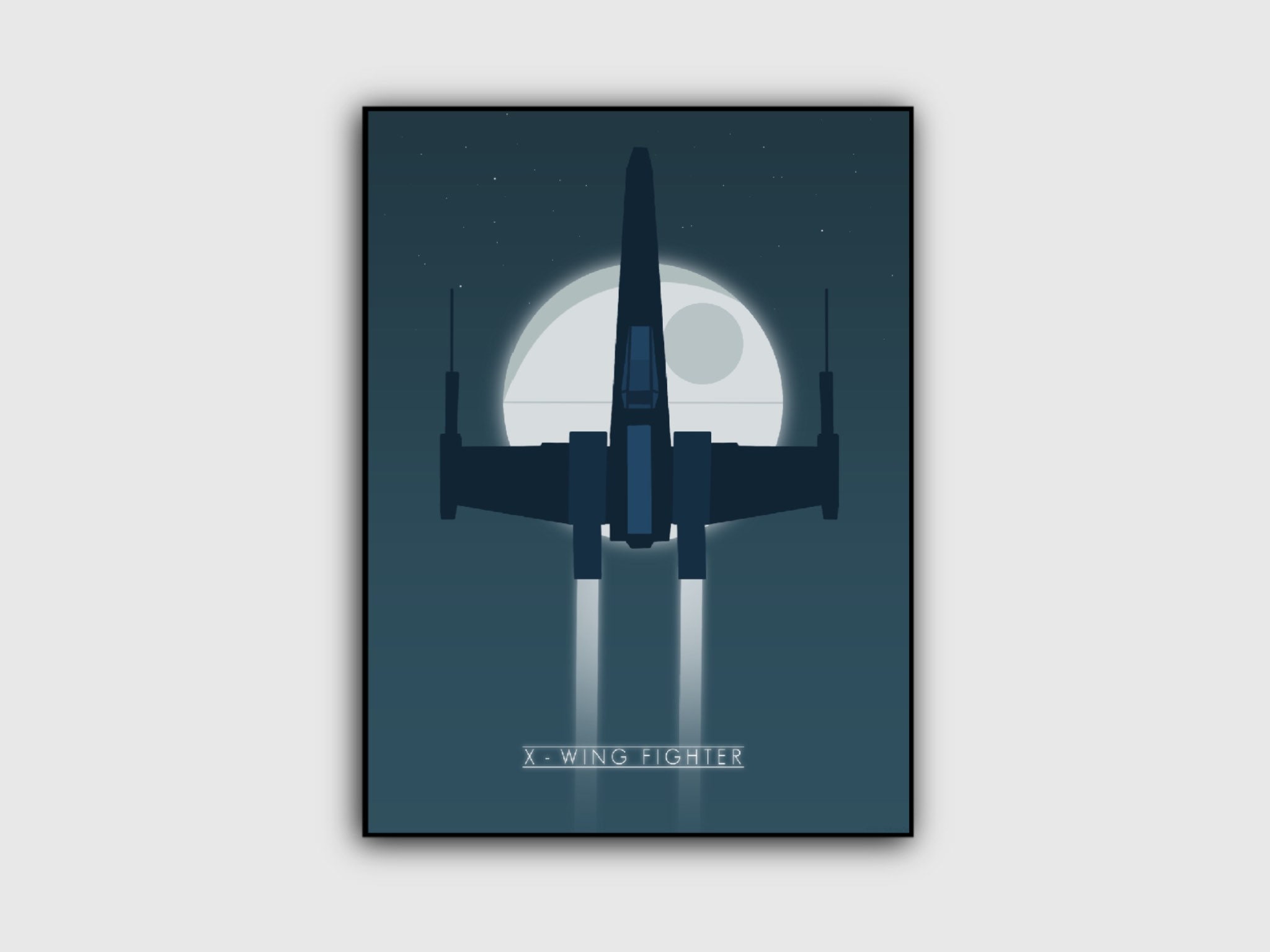 X Wing Fighter Poster Star Wars Minimalism Printable Etsy Australia
