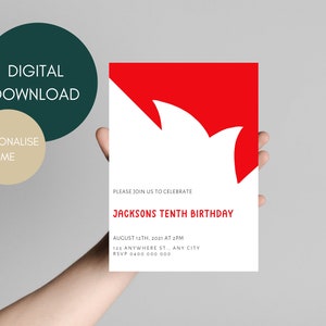 Australian rules Football birthday invitation | Aussie Rules Birthday Party | Footy Party Theme | Sydney Swans Invite | Digital download