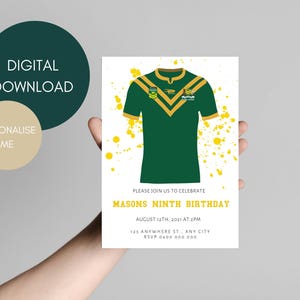 Australian Rugby League birthday invitation | Rugby League Birthday Party | Rugby Party Theme | Australian Invite | Digital download