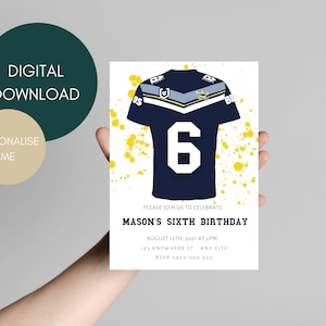 NRL birthday invitation | National Rugby League Birthday Party | Rugby Party Theme | North Queensland Cowboys Invite | Digital download