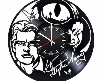 Stephen King handmade vinyl wall clock, Stephen King design gift for any occasion