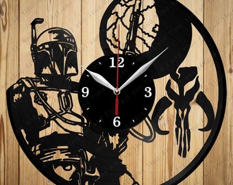 Mandalorian Art Decor Home Wall Clock Black Original Gift Unique Design