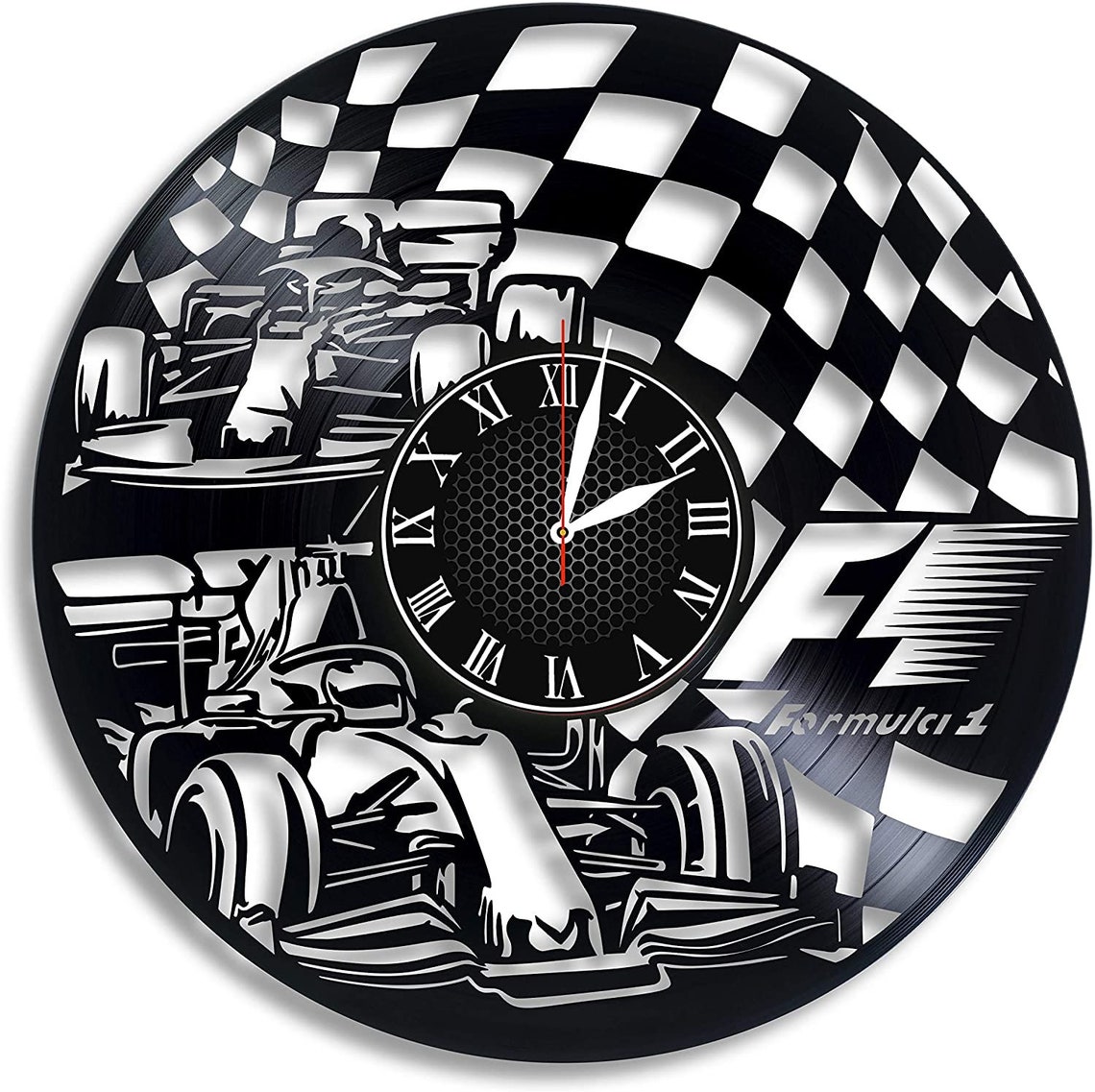Time for Speed! Formula Racing Wall Clock – Handcrafted Vinyl Art ...