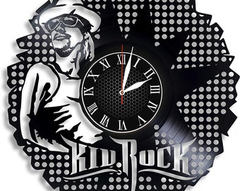Rebel Spirit Vinyl Clock - Handmade 12-Inch Wall Art Inspired by Country Rock Fusion