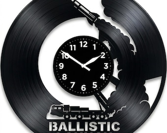 Reloj de vinilo con diseño de lanzamiento de misil balístico, decoración militar para pared, arte de silueta táctica.