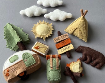 Camping Baby Mobile: Woodland Forest Crib Decor, Neutral National Park Theme