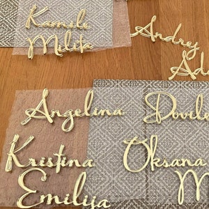 Wedding place cards for table decoration, handmade wedding place card