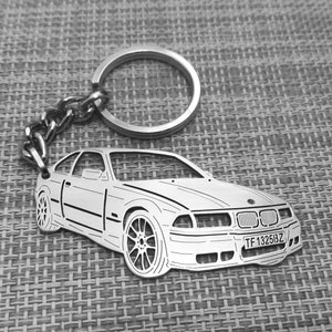 328i E36 coupe 1998 custom keychain, personalized keyring, stainless steel keychain, Birthday gift