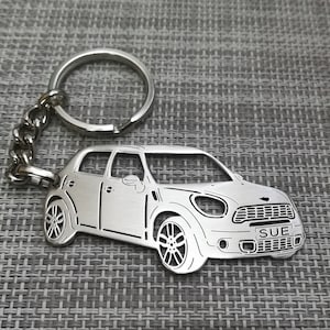 Countryman r60 custom keychain, personalized keyring, stainless steel keychain, Birthday gift