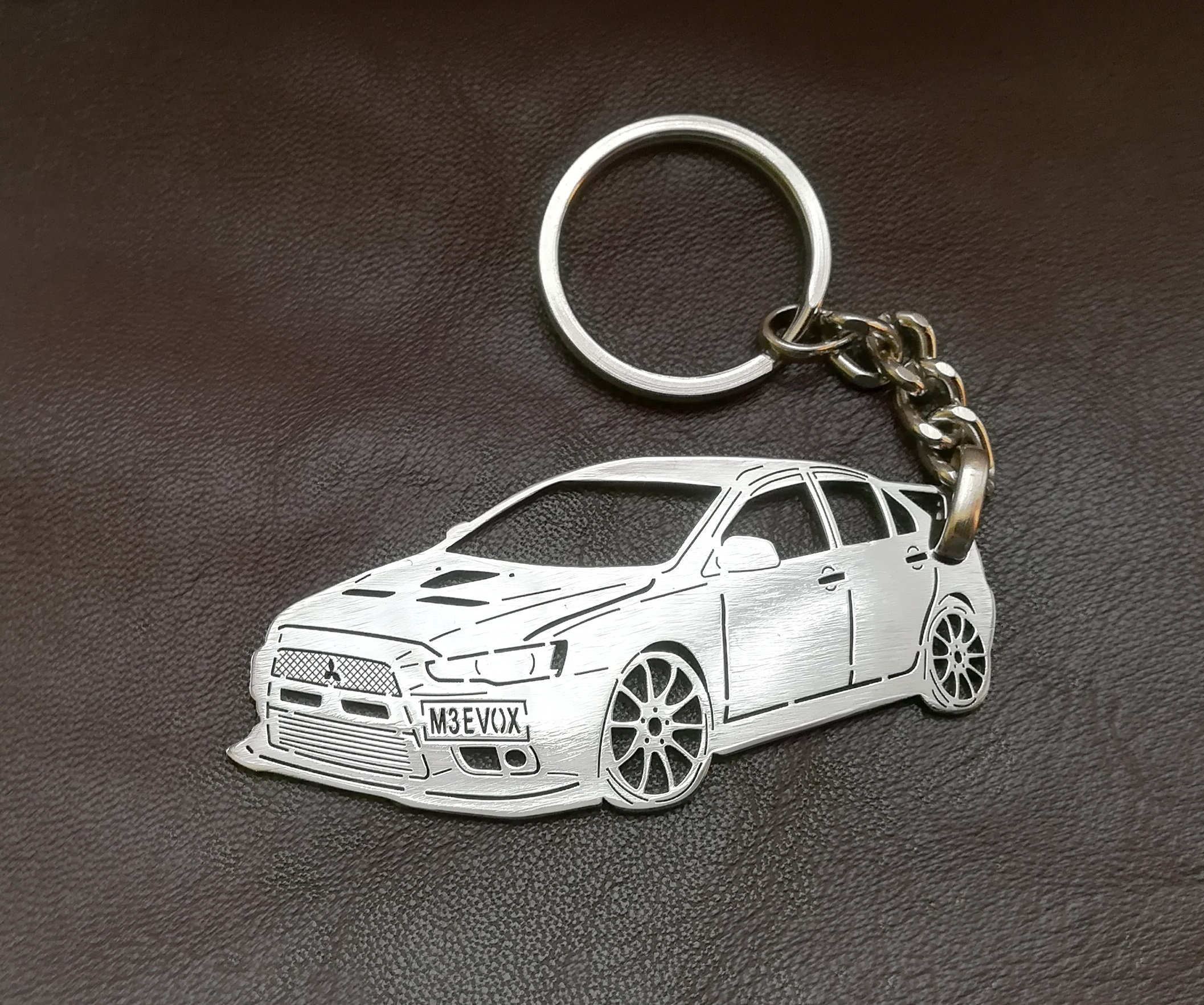 Evo X Custom Keychain Personalized Keyring Stainless Steel
