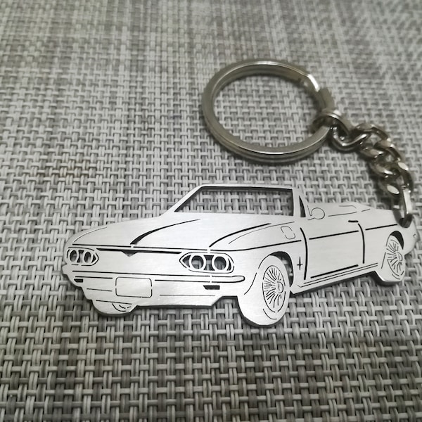 Corvair 1966 custom keychain, personalized keyring, stainless steel keychain, Birthday gift