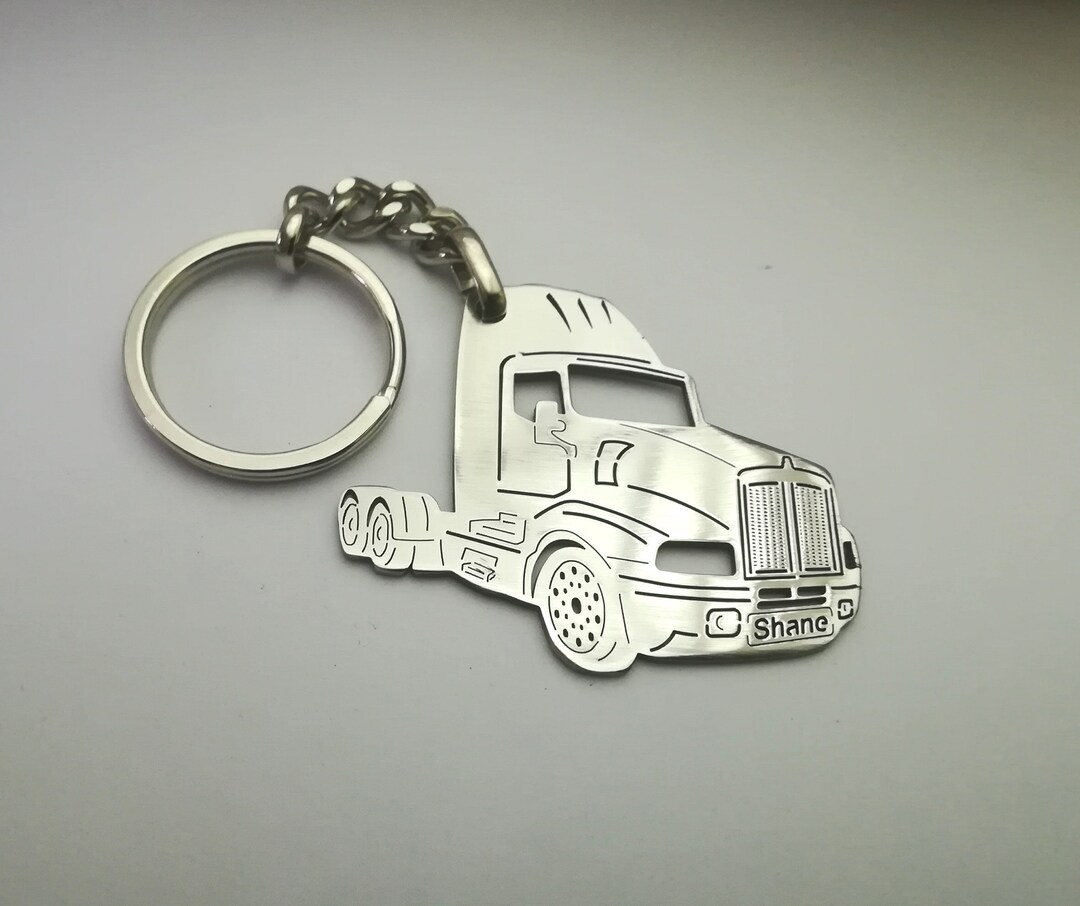 Truck Custom Keychain, Personalized Keyring, Stainless Steel Keychain ...