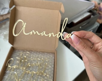 Wedding place cards for table decoration, handmade wedding placecard, laser cut names, birthday dinner place cards