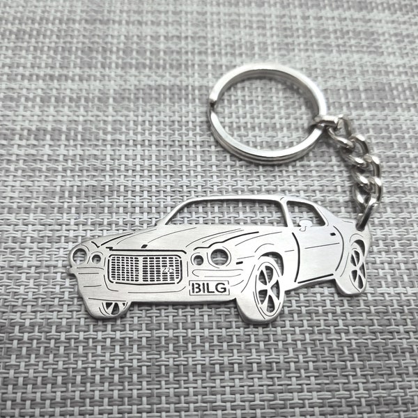 Camaro 1971 custom keychain, personalized keyring, stainless steel keychain, Birthday gift