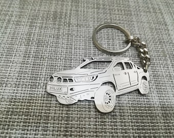 Hilux SR5 2018 custom keychain, personalized keyring, stainless steel keychain, Birthday gift