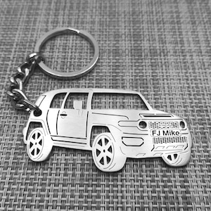 FJ Cruiser 2008 custom keychain, personalized keyring, stainless steel keychain, Birthday gift