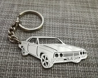 Porte-clés personnalisé Chevelle 1967, porte-clés personnalisé, porte-clés en acier inoxydable, cadeau d'anniversaire
