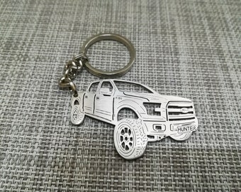 Porte-clés personnalisé F150 2015, porte-clés personnalisé, porte-clés en acier inoxydable, cadeau d'anniversaire