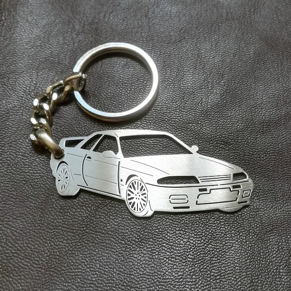 skyline GTR R32 custom keychain, personalized keyring, stainless steel keychain, Birthday gift