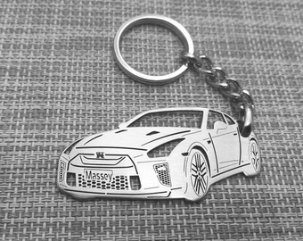 GTR 2018 custom keychain, personalized keyring, stainless steel keychain, Birthday gift