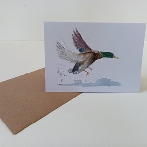 Mallard duck gift card, bird greetings card, note card, birthday card, A6 blank card, animal print image 2