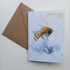 Honeybee gift card, greetings card, blank card, A6 gift card, insects, nature, wildlife, artistic cards, art image 1