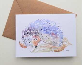 Hedgehog gift card, mammal card, blank card, greeting card, A6 gift card, nature, wildlife, artistic cards, art