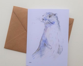 Otter 6 pack of gift cards, wildlife cards, blank card, British wildlife, greeting card, art