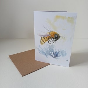 Honeybee gift card, greetings card, blank card, A6 gift card, insects, nature, wildlife, artistic cards, art image 2