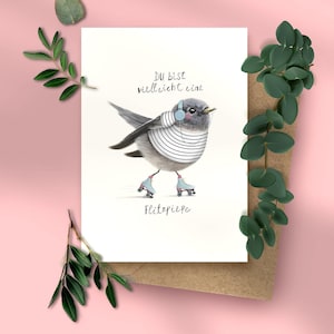 Potresti essere un Flitzpiepe - cartolina carina, disegnata a mano, illustrazione di uccelli, cancelleria sostenibile