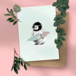 Postkarte - Surfer, niedliche Karte, Grußkarte, nordische Karte, Hamburgliebe, maritime Grüße, Recyclingpapier