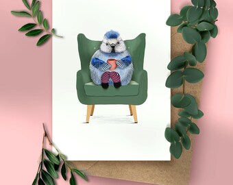 Chill Bill - postal, tarjeta linda, tarjeta de felicitación, tarjeta nórdica, amor por Hamburgo, saludos marítimos, papel reciclado